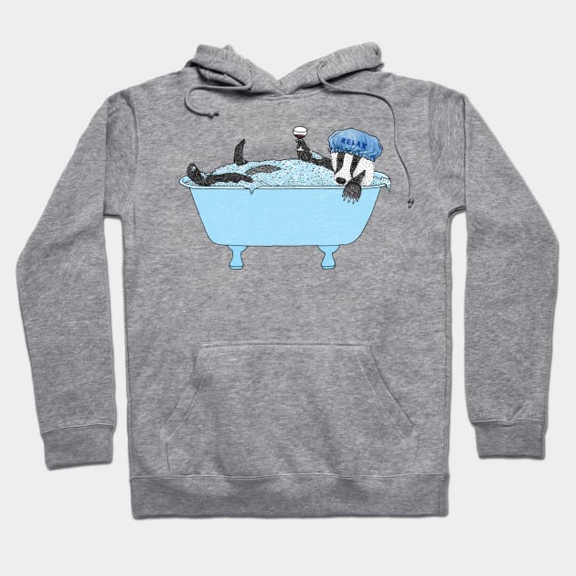 Bathing Badger Hoodie by martinascott